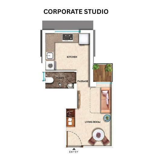 Suraksha Smart City - Corporate Studio unit plan